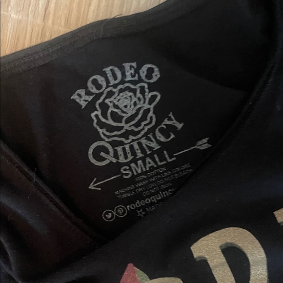 Womens rodeo Quincy Black and Olive Graphic Tees - Picture 2 of 3